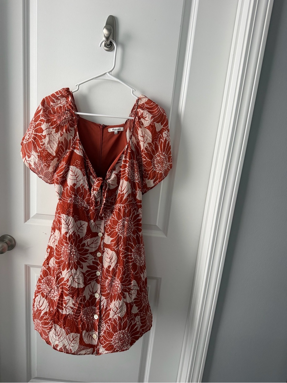 Madewell Silk Tie Front Mini Dress